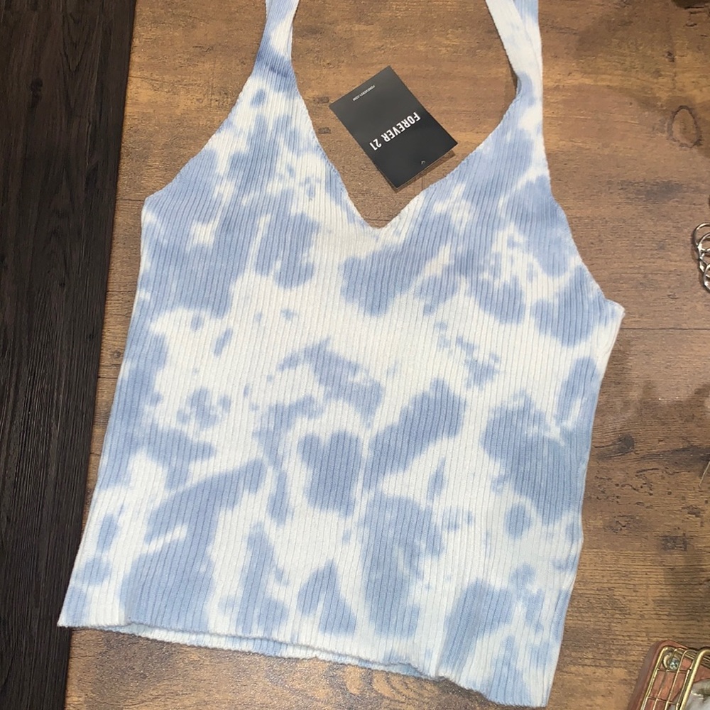 ❌LAST CHANCE❌ Tie dye V neck ribbed sweater cropped tank top NWT